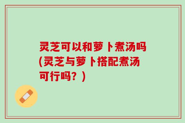 灵芝可以和萝卜煮汤吗(灵芝与萝卜搭配煮汤可行吗？)