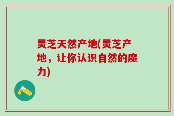 灵芝天然产地(灵芝产地，让你认识自然的魔力)