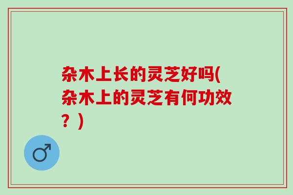 杂木上长的灵芝好吗(杂木上的灵芝有何功效？)