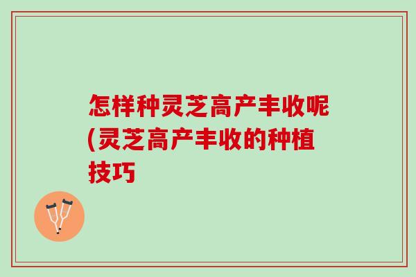 怎样种灵芝高产丰收呢(灵芝高产丰收的种植技巧 怎样种灵芝高产丰收呢(灵芝高产丰收的种植技巧