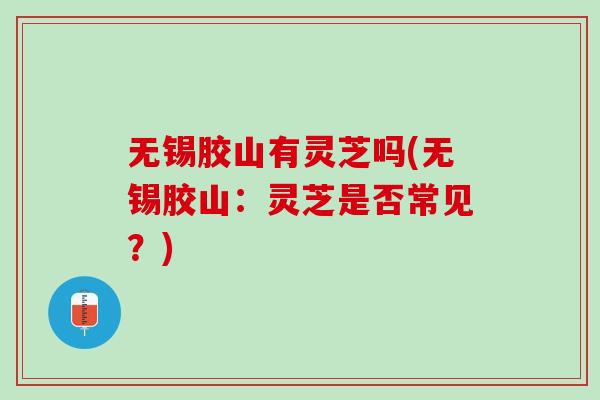 无锡胶山有灵芝吗(无锡胶山：灵芝是否常见？)