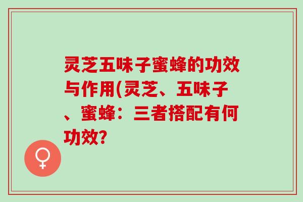 灵芝五味子蜜蜂的功效与作用(灵芝、五味子、蜜蜂：三者搭配有何功效？