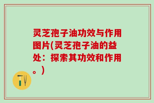 灵芝孢子油功效与作用图片(灵芝孢子油的益处:探索其功效和作用。) 灵芝孢子油功效与作用图片(灵芝孢子油的益处:探索其功效和作用。)