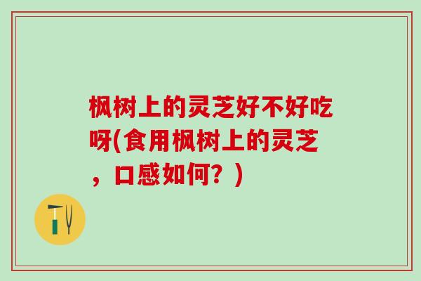 枫树上的灵芝好不好吃呀(食用枫树上的灵芝，口感如何？)
