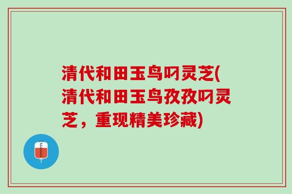 清代和田玉鸟叼灵芝(清代和田玉鸟孜孜叼灵芝,重现精美珍藏) 清代和田玉鸟叼灵芝(清代和田玉鸟孜孜叼灵芝,重现精美珍藏)