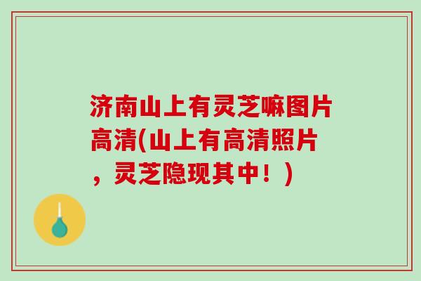 济南山上有灵芝嘛图片高清(山上有高清照片,灵芝隐现其中!) 济南山上有灵芝嘛图片高清(山上有高清照片,灵芝隐现其中!)
