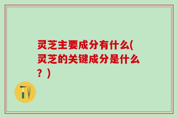 灵芝主要成分有什么(灵芝的关键成分是什么?) 灵芝主要成分有什么(灵芝的关键成分是什么?)