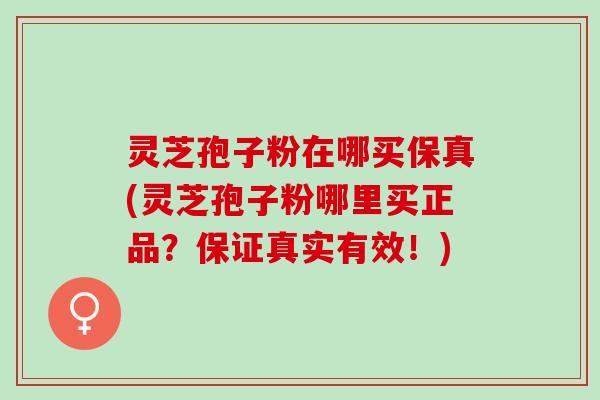 灵芝孢子粉在哪买保真(灵芝孢子粉哪里买正品？保证真实有效！)
