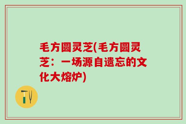 毛方圆灵芝(毛方圆灵芝：一场源自遗忘的文化大熔炉)