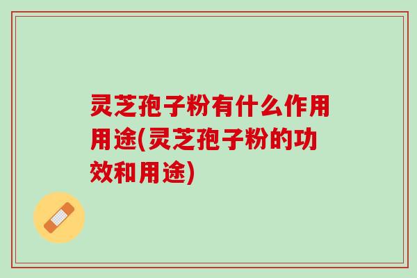 灵芝孢子粉有什么作用用途(灵芝孢子粉的功效和用途)
