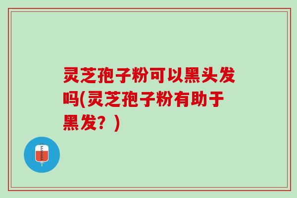 灵芝孢子粉可以黑头发吗(灵芝孢子粉有助于黑发?) 灵芝孢子粉可以黑头发吗(灵芝孢子粉有助于黑发?)
