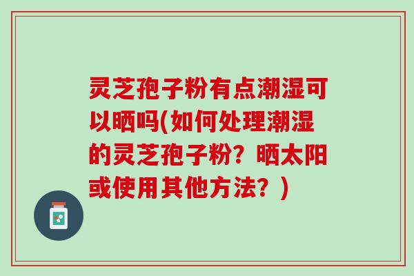 灵芝孢子粉有点潮湿可以晒吗(如何处理潮湿的灵芝孢子粉?晒太阳或使用其他方法?) 灵芝孢子粉有点潮湿可以晒吗(如何处理潮湿的灵芝孢子粉?晒太阳或使用其他方法?)