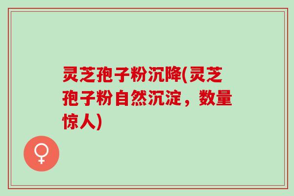 灵芝孢子粉沉降(灵芝孢子粉自然沉淀，数量惊人)