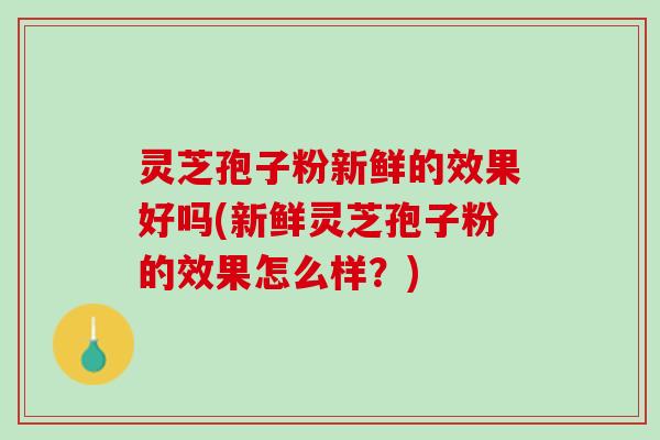 灵芝孢子粉新鲜的效果好吗(新鲜灵芝孢子粉的效果怎么样？)