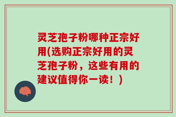 灵芝孢子粉哪种正宗好用(选购正宗好用的灵芝孢子粉，这些有用的建议值得你一读！)