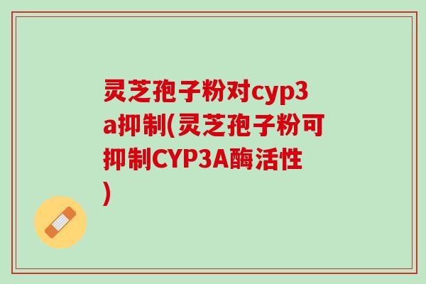 灵芝孢子粉对cyp3a抑制(灵芝孢子粉可抑制CYP3A酶活性) 灵芝孢子粉对cyp3a抑制(灵芝孢子粉可抑制CYP3A酶活性)