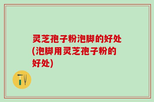 灵芝孢子粉泡脚的好处(泡脚用灵芝孢子粉的好处)