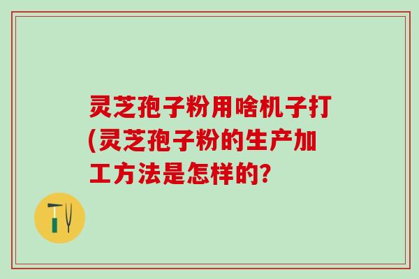 灵芝孢子粉用啥机子打(灵芝孢子粉的生产加工方法是怎样的？