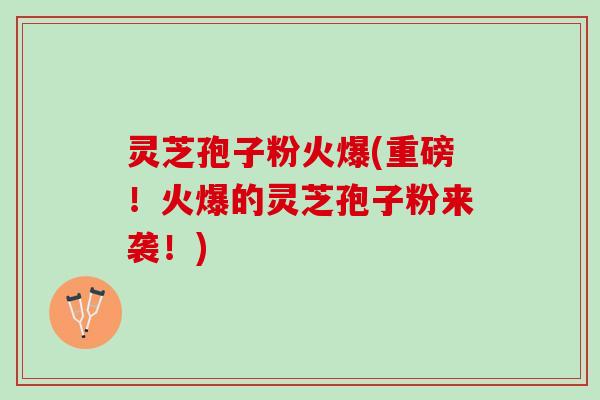 灵芝孢子粉火爆(重磅！火爆的灵芝孢子粉来袭！)