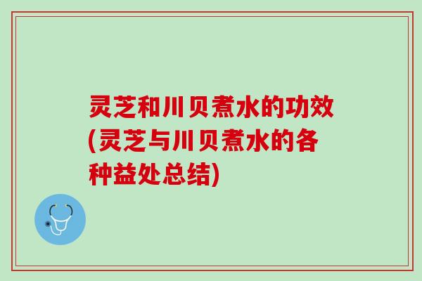 灵芝和川贝煮水的功效(灵芝与川贝煮水的各种益处总结)