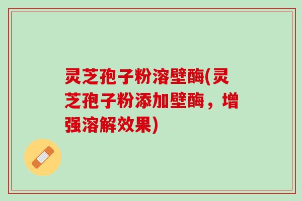 灵芝孢子粉溶壁酶(灵芝孢子粉添加壁酶，增强溶解效果)