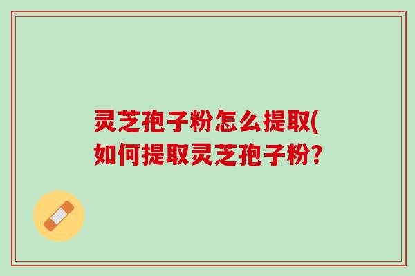 灵芝孢子粉怎么提取(如何提取灵芝孢子粉？