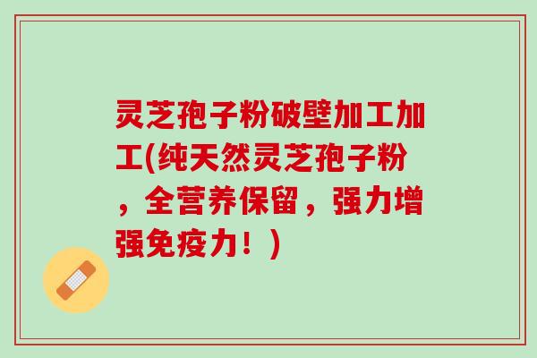 灵芝孢子粉破壁加工加工(纯天然灵芝孢子粉，全营养保留，强力增强免疫力！)