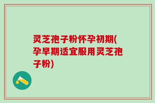 灵芝孢子粉怀孕初期(孕早期适宜服用灵芝孢子粉)
