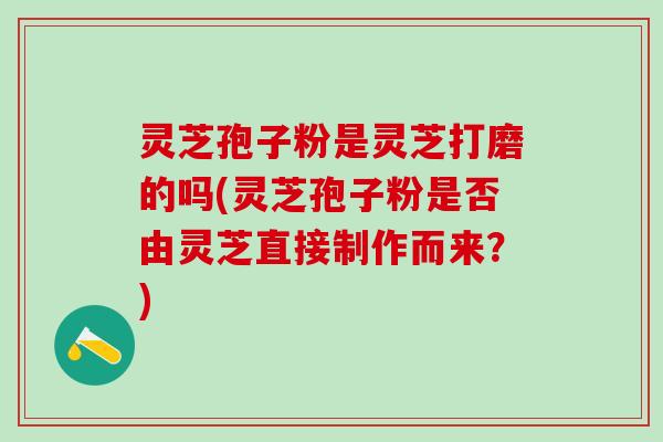灵芝孢子粉是灵芝打磨的吗(灵芝孢子粉是否由灵芝直接制作而来？)