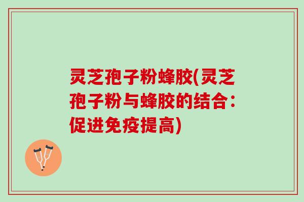 灵芝孢子粉蜂胶(灵芝孢子粉与蜂胶的结合：促进免疫提高)