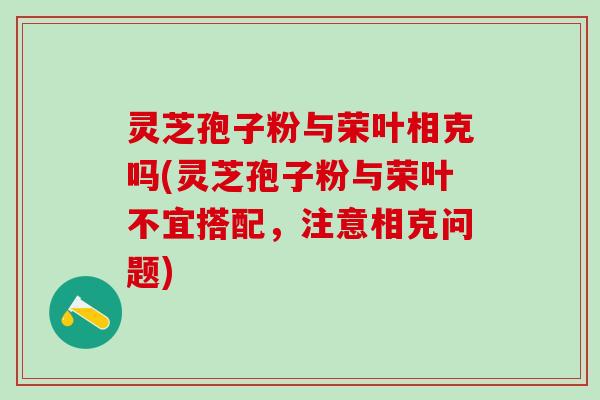 灵芝孢子粉与荣叶相克吗(灵芝孢子粉与荣叶不宜搭配，注意相克问题)