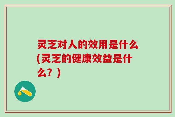 灵芝对人的效用是什么(灵芝的健康效益是什么？)