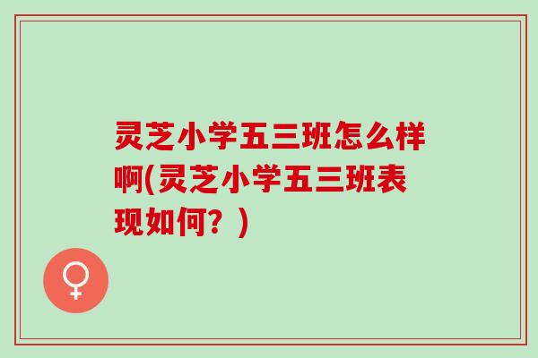 灵芝小学五三班怎么样啊(灵芝小学五三班表现如何？)