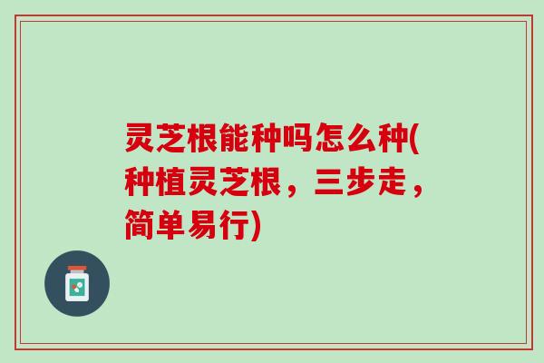灵芝根能种吗怎么种(种植灵芝根,三步走,简单易行) 灵芝根能种吗怎么种(种植灵芝根,三步走,简单易行)