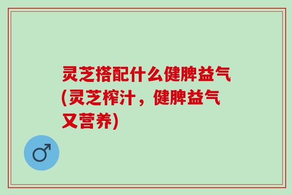 灵芝搭配什么健脾益气(灵芝榨汁，健脾益气又营养)