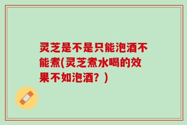 灵芝是不是只能泡酒不能煮(灵芝煮水喝的效果不如泡酒？)