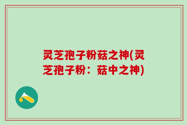 灵芝孢子粉菇之神(灵芝孢子粉：菇中之神)