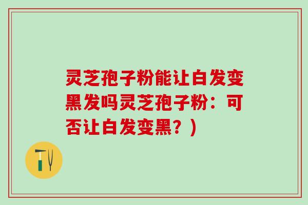 灵芝孢子粉能让白发变黑发吗灵芝孢子粉：可否让白发变黑？)