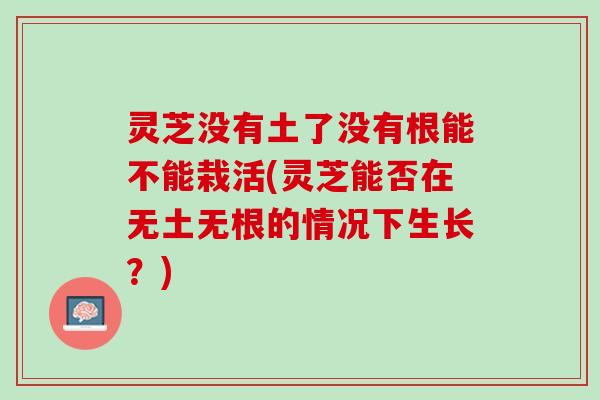 灵芝没有土了没有根能不能栽活(灵芝能否在无土无根的情况下生长？)