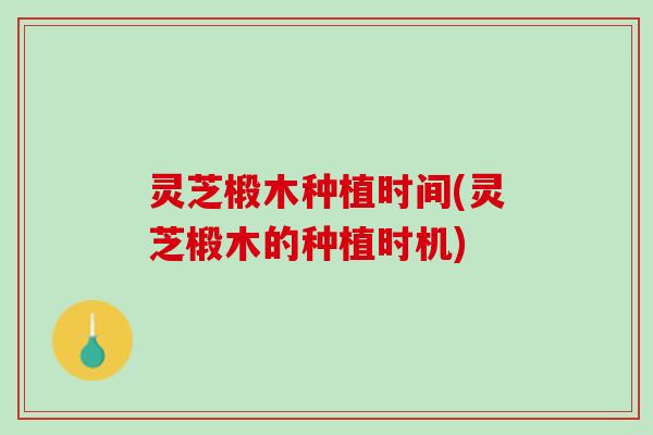 灵芝椴木种植时间(灵芝椴木的种植时机)