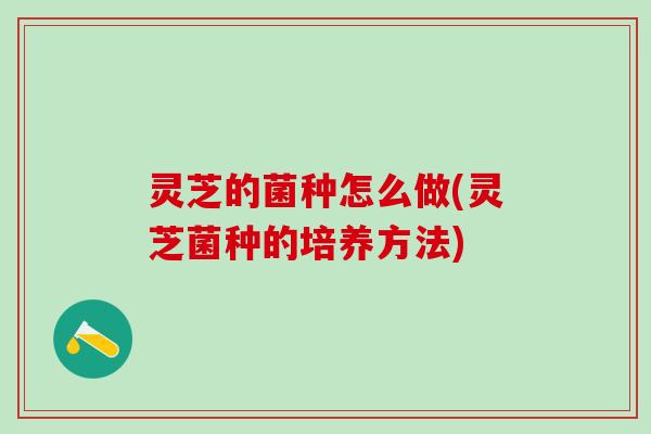 灵芝的菌种怎么做(灵芝菌种的培养方法)