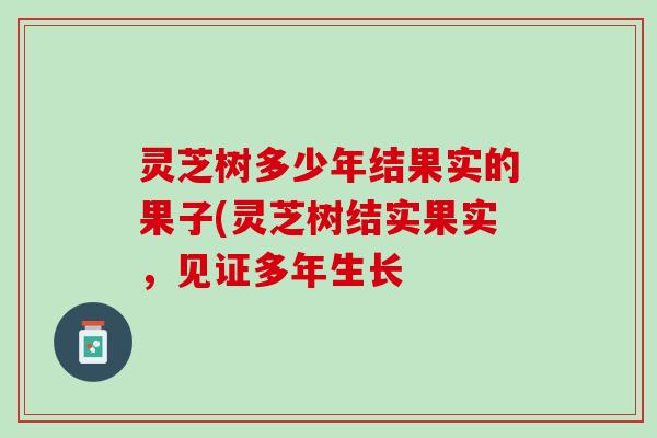 灵芝树多少年结果实的果子(灵芝树结实果实,见证多年生长 灵芝树多少年结果实的果子(灵芝树结实果实,见证多年生长