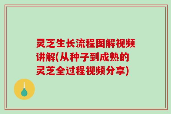 灵芝生长流程图解视频讲解(从种子到成熟的灵芝全过程视频分享)