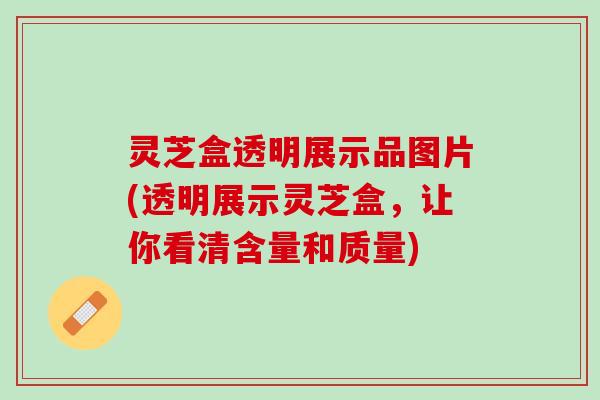 灵芝盒透明展示品图片(透明展示灵芝盒，让你看清含量和质量)