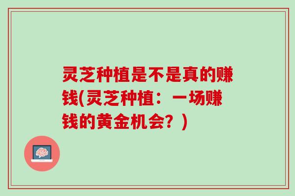 灵芝种植是不是真的赚钱(灵芝种植：一场赚钱的黄金机会？)