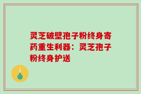 灵芝破壁孢子粉终身寄药重生利器:灵芝孢子粉终身护送 灵芝破壁孢子粉终身寄药重生利器:灵芝孢子粉终身护送