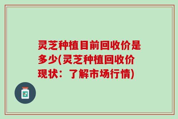 灵芝种植目前回收价是多少(灵芝种植回收价现状：了解市场行情)
