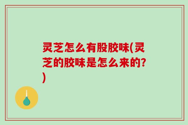 灵芝怎么有股胶味(灵芝的胶味是怎么来的？)