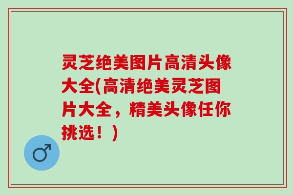 灵芝绝美图片高清头像大全(高清绝美灵芝图片大全，精美头像任你挑选！)