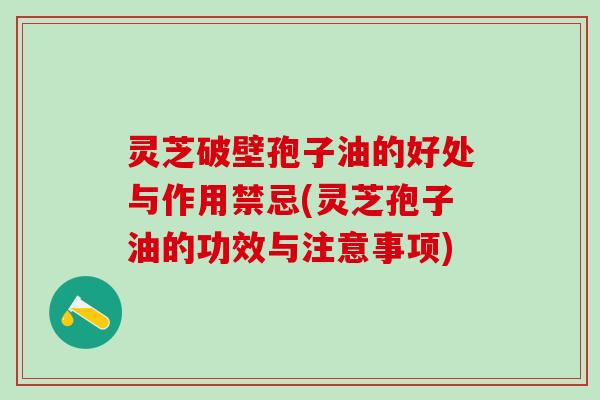 灵芝破壁孢子油的好处与作用禁忌(灵芝孢子油的功效与注意事项)